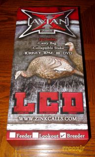 ZINK Calls LCD Avian x Breeder Hen Collapsible Motion Turkey Decoy Breeding New