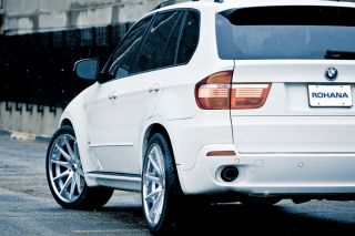 20" BMW E90 M3 Sedan Rohana RC10 Deep Concave Silver Staggered Wheels Rims