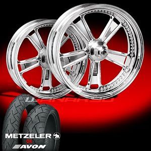 Judge Chrome 21" Front Rear Wheels Tires for 2009 13 Harley Bagger