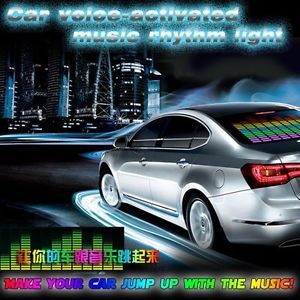 New Car Sticker Music Rhythm LED Flash Light Lamp Sound Activated Equalizer
