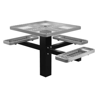 Post ADA Compliant Perforated Square Commercial Grade Picnic Table 