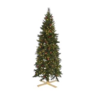 Slim Devonshire Mixed Pre Lit Christmas Tree   Warm White Lights   Christmas Trees