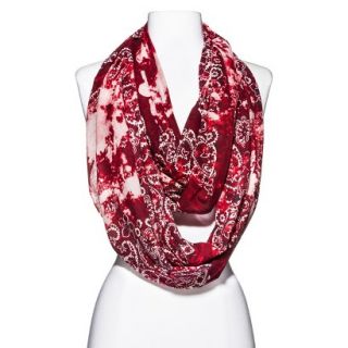 Paisley Print Infinity Scarf   Red