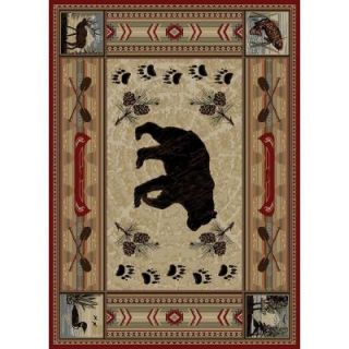 Tayse Rugs Nature Red 7 ft. 10 in. x 10 ft. 3 in. Lodge Area Rug 6550  Red  8x11