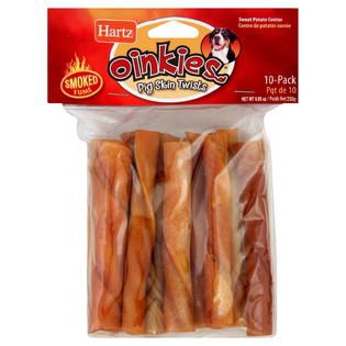 Hartz  Oinkies Pig Skin Twists, Smoked, 10 twists [8.85 oz (250 g)]