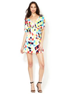 Jersey Printed V Neck Dress by T Bags Los Angeles