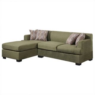 Poundex Bobkona Winfred 2 Piece Reversible Sectional Sofa in Peridot   Y797677