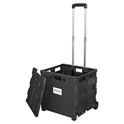 Brand Mobile Folding Cart With Lid 16 H x 18 W x 15 D Black