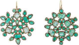 Judy Geib Emerald, Gold & Silver Kaleidoscope Earrings