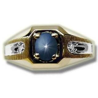02 ct Mens Blue Star Sapphire Ring