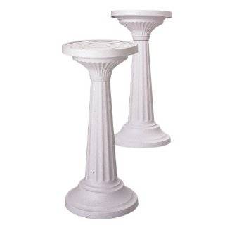  Round White Marble Top Wooden Plant Stand
