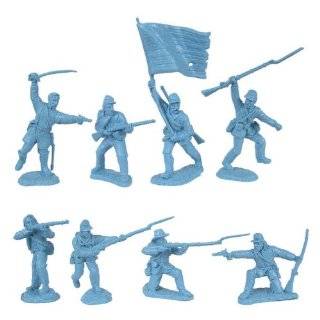  Civil War Charging Cavalry Plastic Army Men GRAY Set of 6 