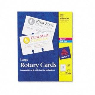AVE5386   White 3 x 5 Laser / Ink Jet Rotary Cards
