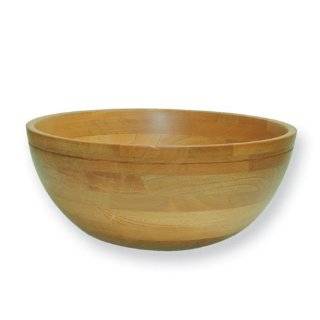  Rubber Wood Salad Bowl with Walnut Finish 14 Inch Kitchen 