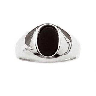  Mens Sterling Silver Onyx Signet Ring Jewelry