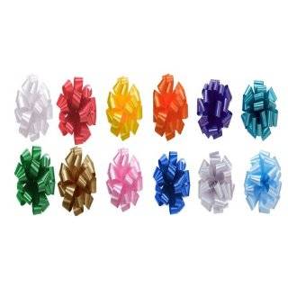  Pom Pom, Pull Bows, 5 Wide Satin in Red, White, Green, Gold, Silver 