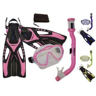   Snorkeling Scuba Diving Mask Snorkel Fins w/ Mesh Bag Set for kids