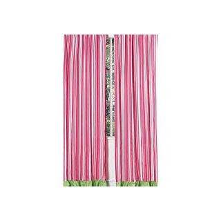 Pink and Green Olivia Stripe Window Treatment Panels   Set of 2