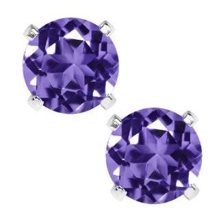   Blue Topaz 1 Carat Size (each) Brilliant Cut CZ Stud Earrings Jewelry