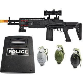 Long Toy Gun Sniper Rifle with Scope and light, with Riot SWAT Shield