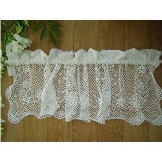    Unique hand crochet lace White Cafe Curtain/Valance